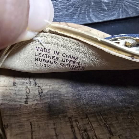 Michael Kors Blue Cork Slide Sandals - Picture 5 of 6